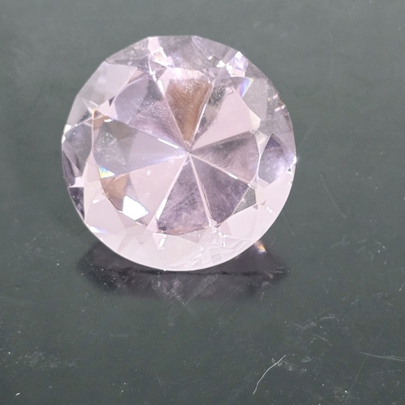 Crystal Pink Cut Glass Diamond Paperweight - Picture 5 of 11
